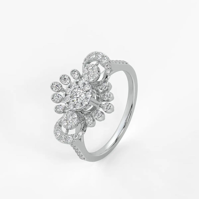 Solviera Radiant Halo Bloom Diamond Ring