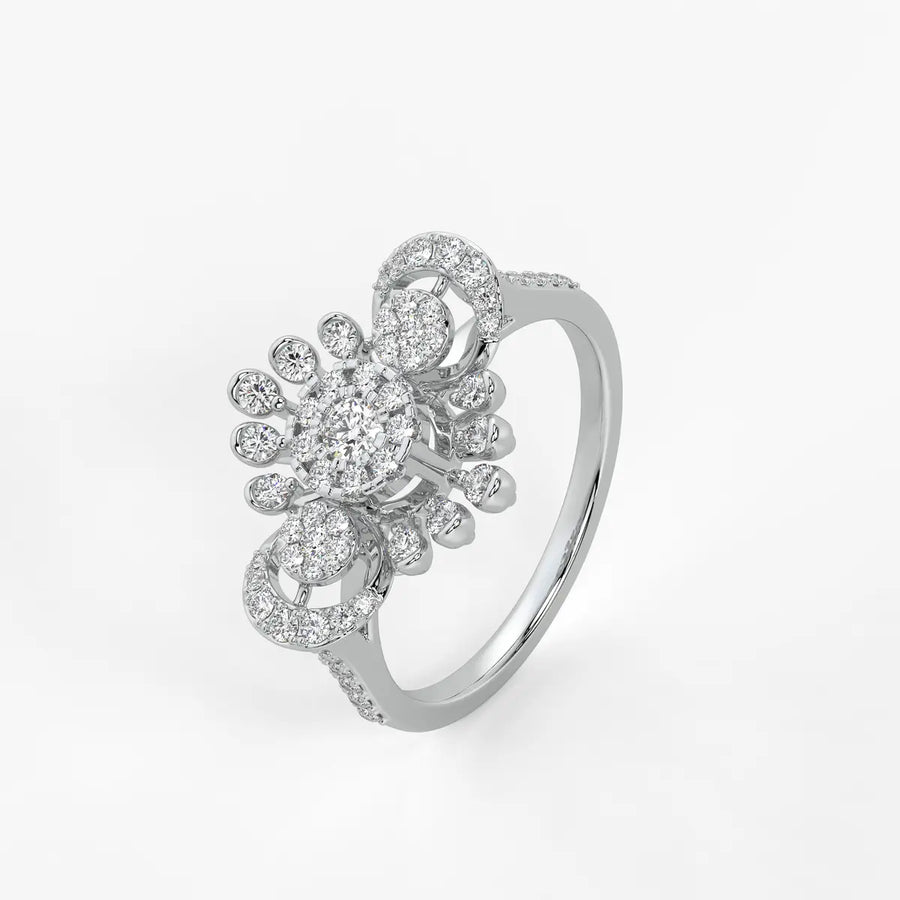 Solviera Radiant Halo Bloom Diamond Ring