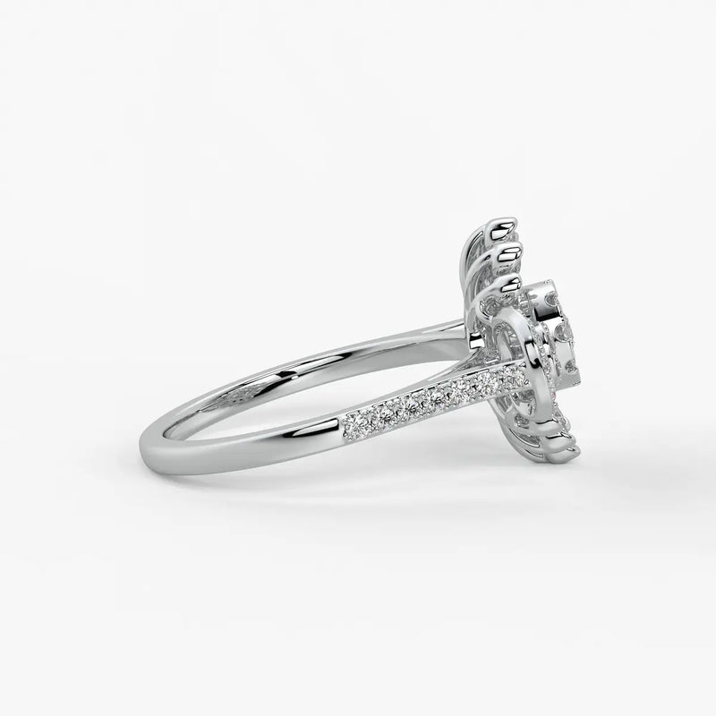 Solviera Radiant Halo Bloom Diamond Ring