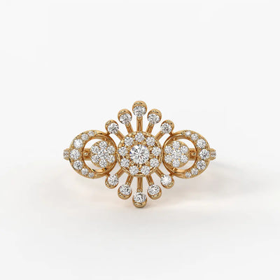 Solviera Radiant Halo Bloom Diamond Ring