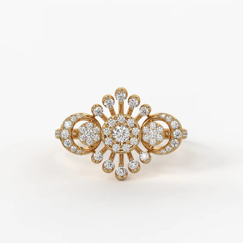 Solviera Radiant Halo Bloom Diamond Ring
