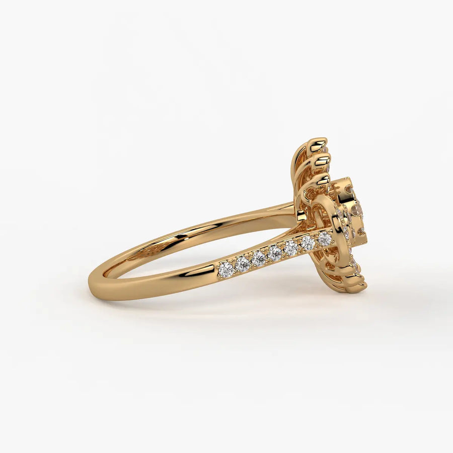 Solviera Radiant Halo Bloom Diamond Ring