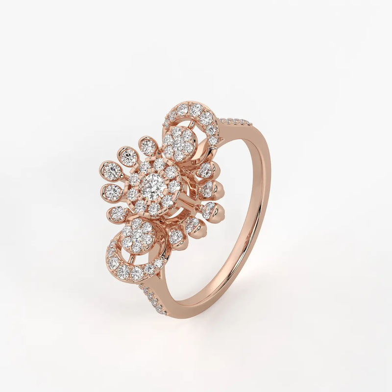 Solviera Radiant Halo Bloom Diamond Ring