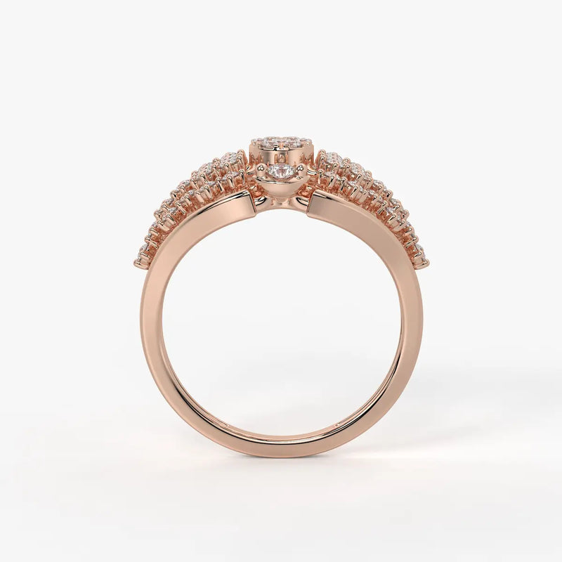 Luneria Twin Halo Bloom Diamond Ring