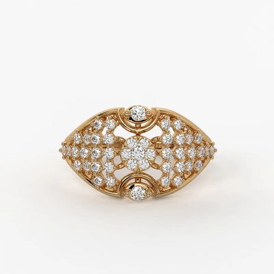 Luneria Twin Halo Bloom Diamond Ring