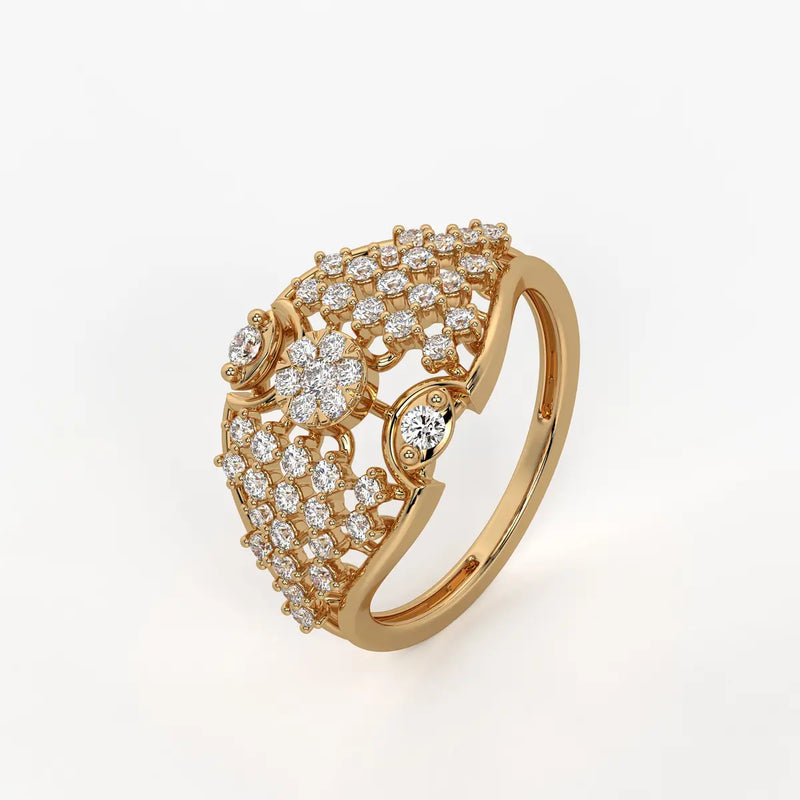 Luneria Twin Halo Bloom Diamond Ring
