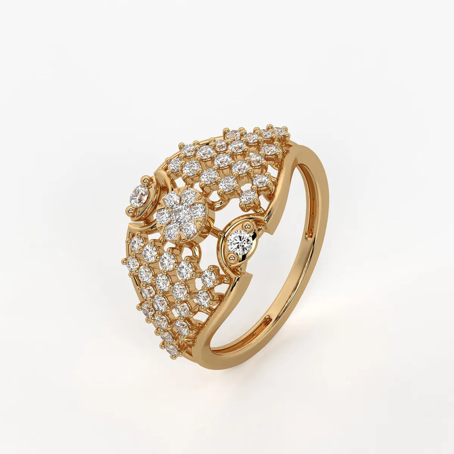 Luneria Twin Halo Bloom Diamond Ring
