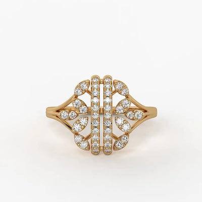 Auravelle Twin Line Petal Spark Ring