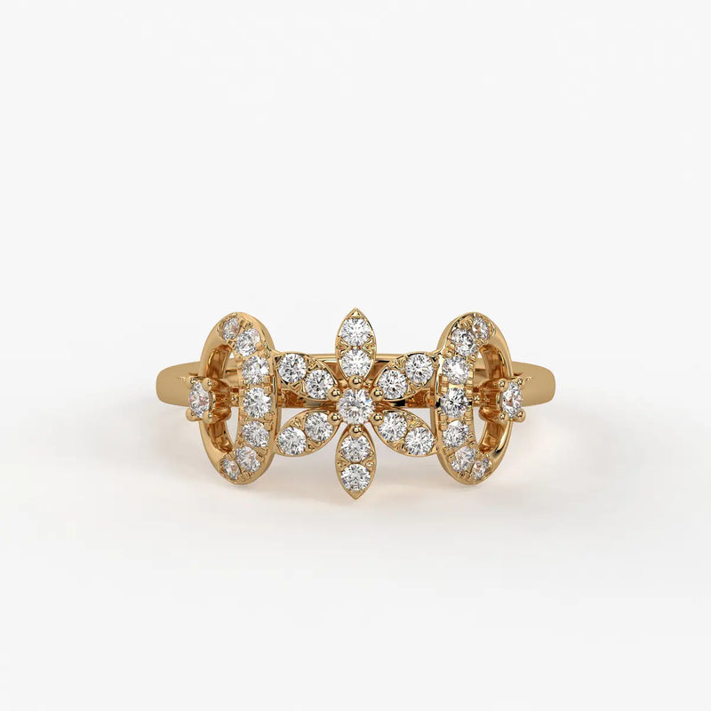 Florastra Dual Halo Bloom Ring