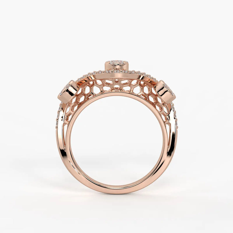 Ziya Floral Swirl Wave Ring