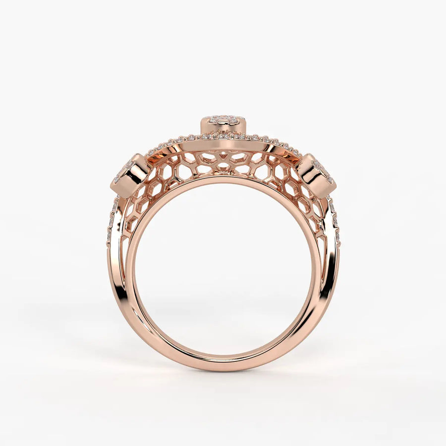 Ziya Floral Swirl Wave Ring