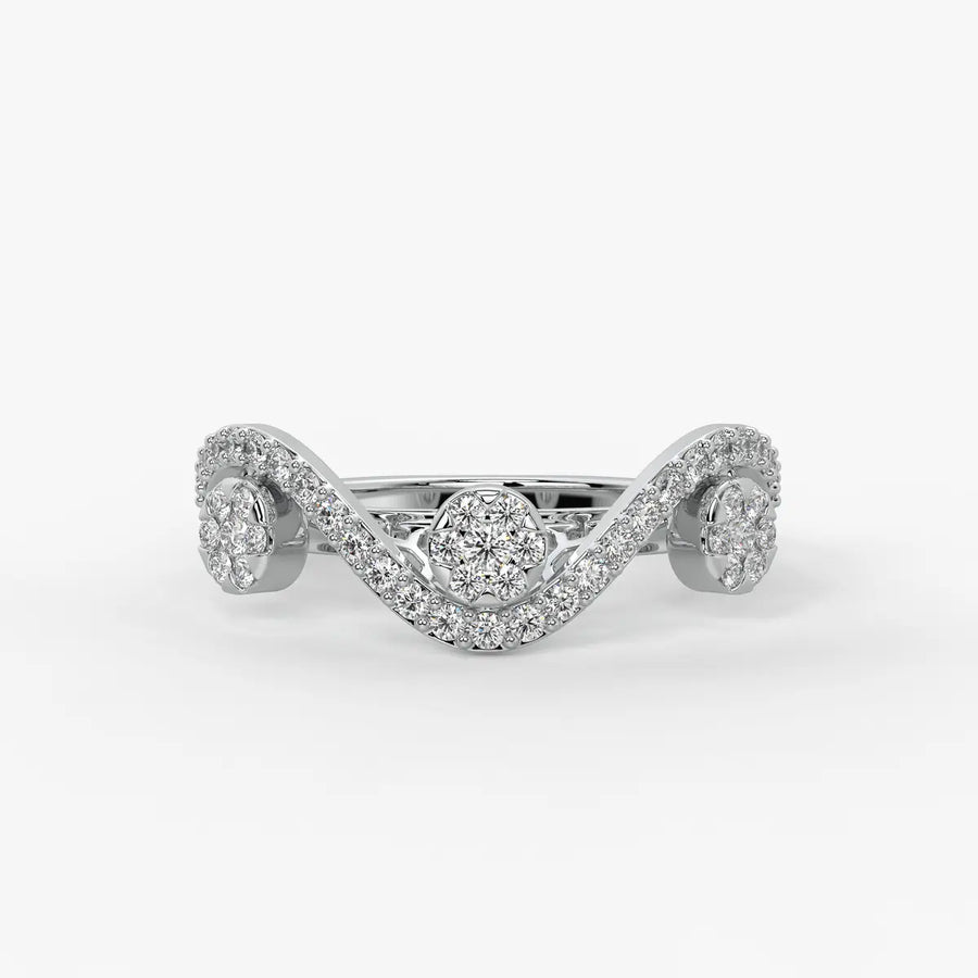Ziya Floral Swirl Wave Ring