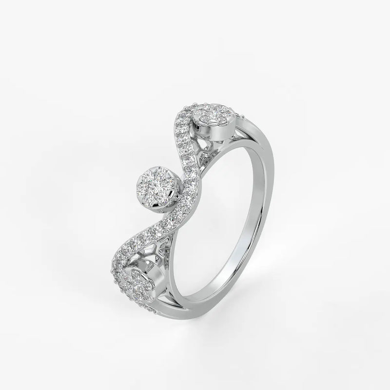 Ziya Floral Swirl Wave Ring