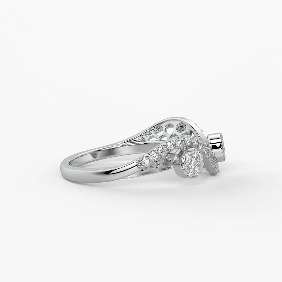 Ziya Floral Swirl Wave Ring