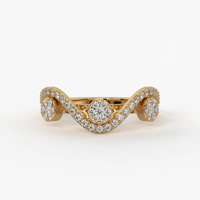 Ziya Floral Swirl Wave Ring