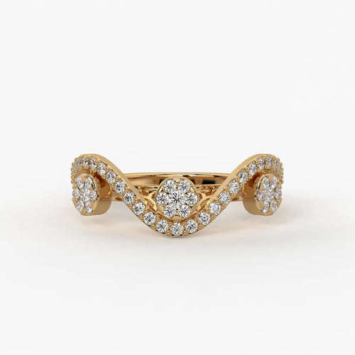 Ziya Floral Swirl Wave Ring