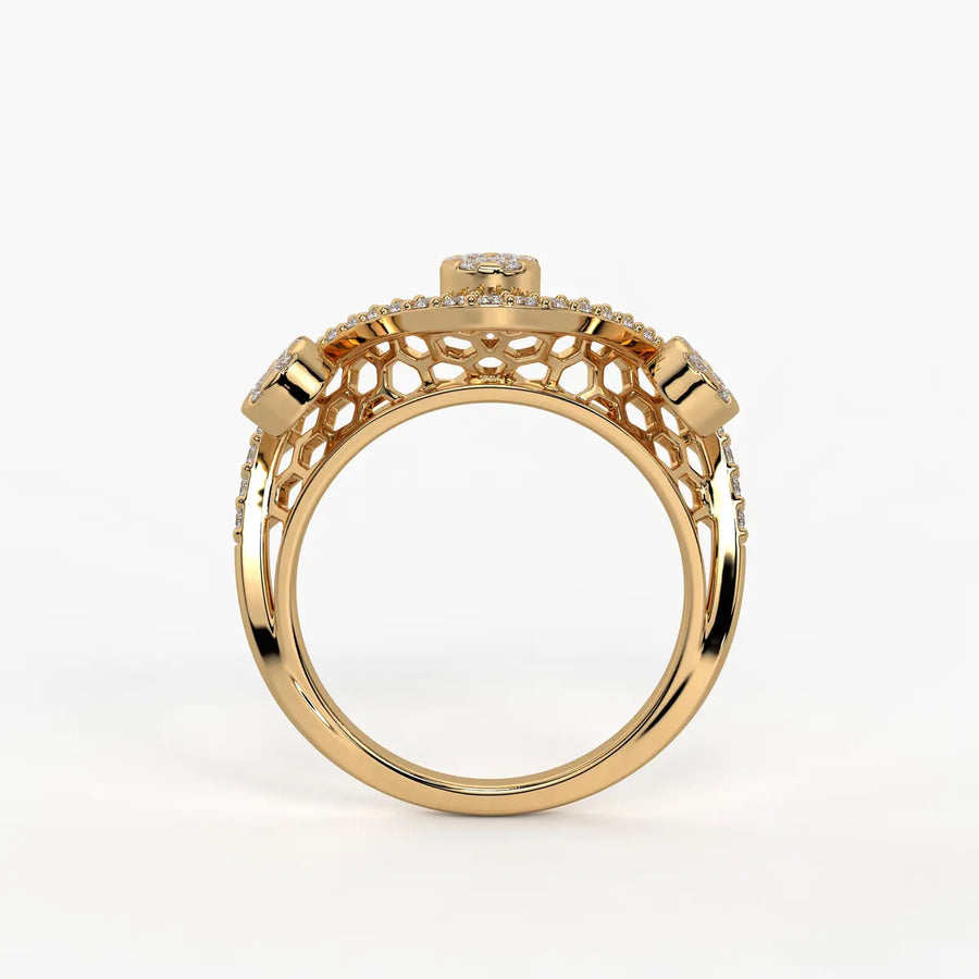 Ziya Floral Swirl Wave Ring