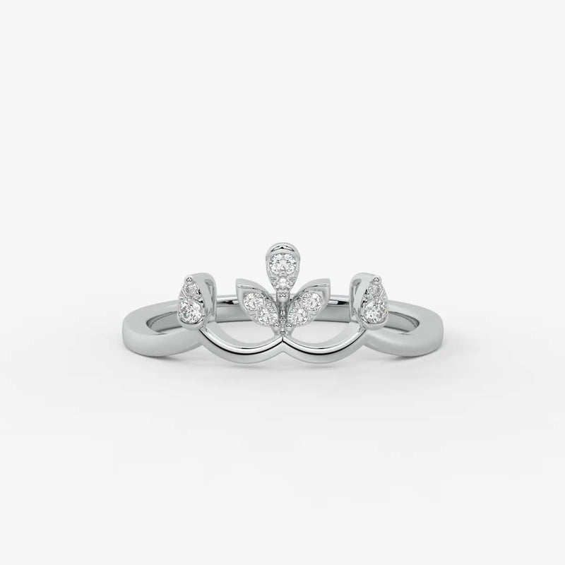 Aurvielle Diamond Lotus Crest Ring