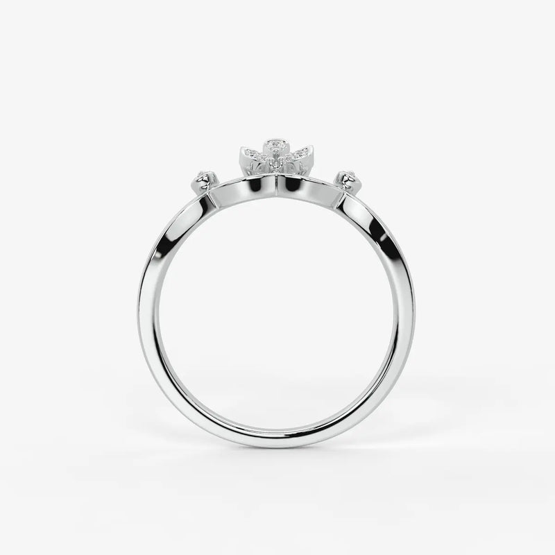 Aurvielle Diamond Lotus Crest Ring