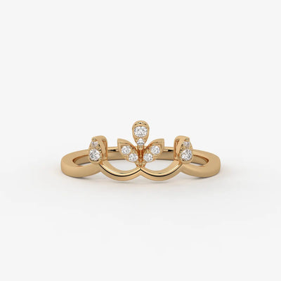 Aurvielle Diamond Lotus Crest Ring