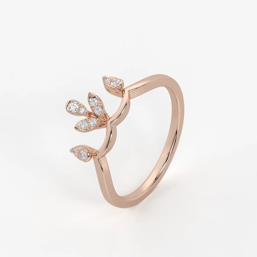 Aurvielle Diamond Lotus Crest Ring