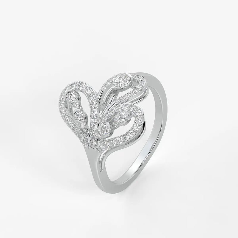 Zevara Diamond Plume Aura Ring