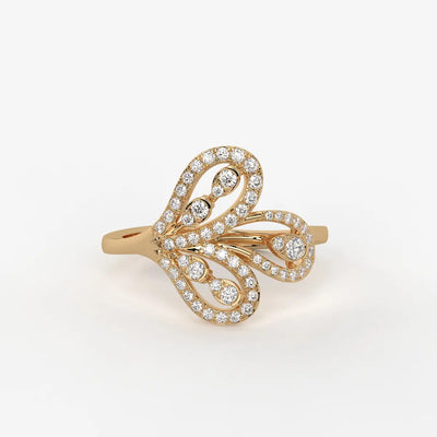 Zevara Diamond Plume Aura Ring