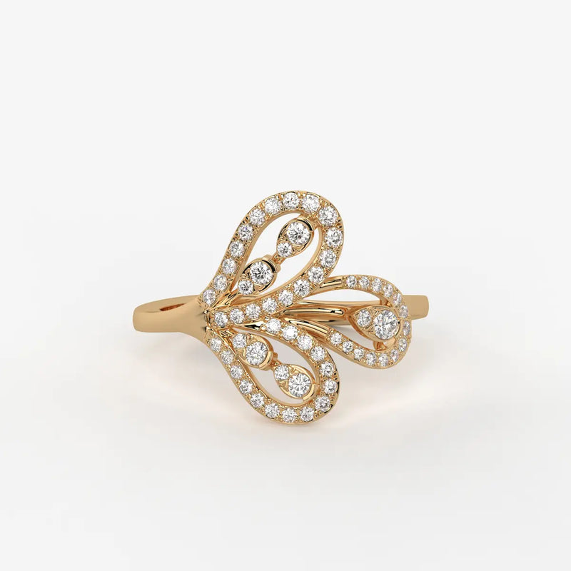 Zevara Diamond Plume Aura Ring
