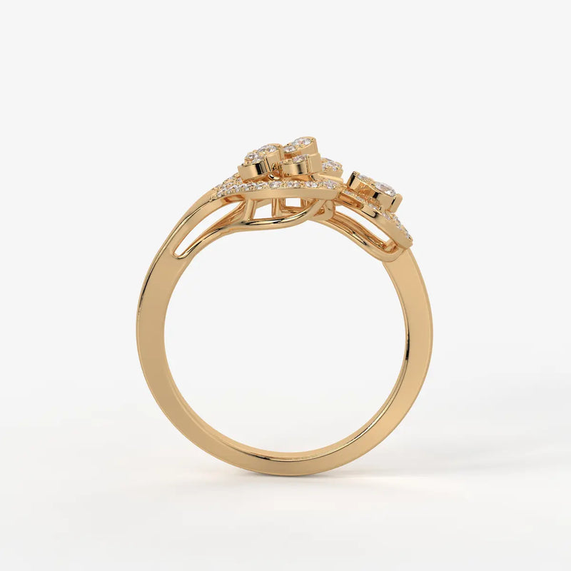 Zevara Diamond Plume Aura Ring