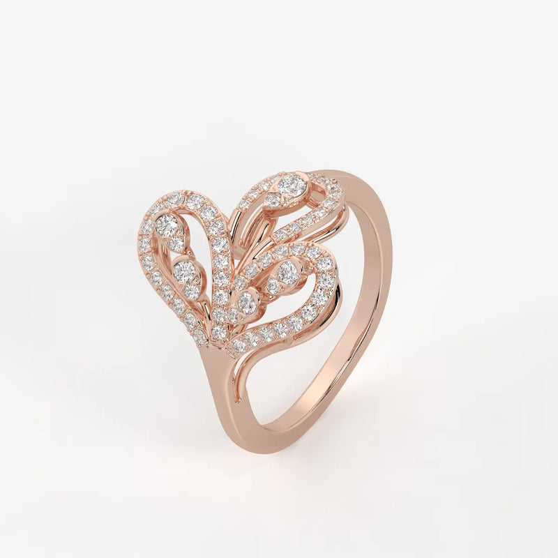 Zevara Diamond Plume Aura Ring