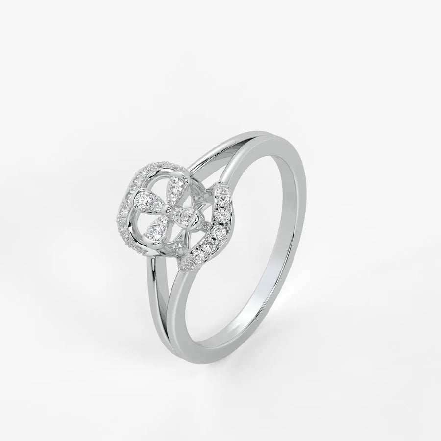 Ornelya Diamond Halo Bloom Ring