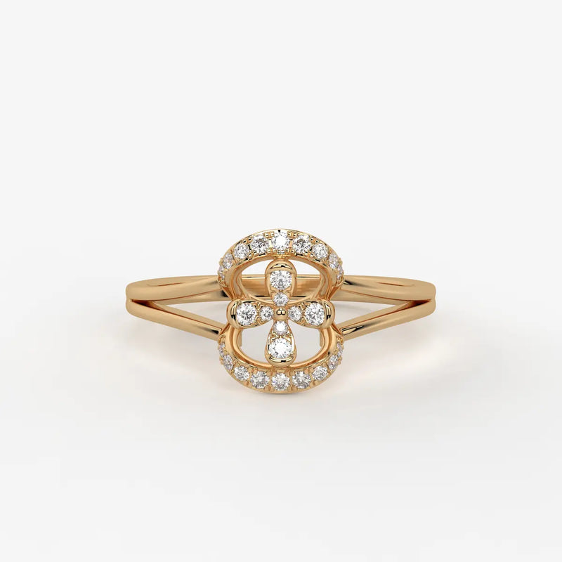 Ornelya Diamond Halo Bloom Ring