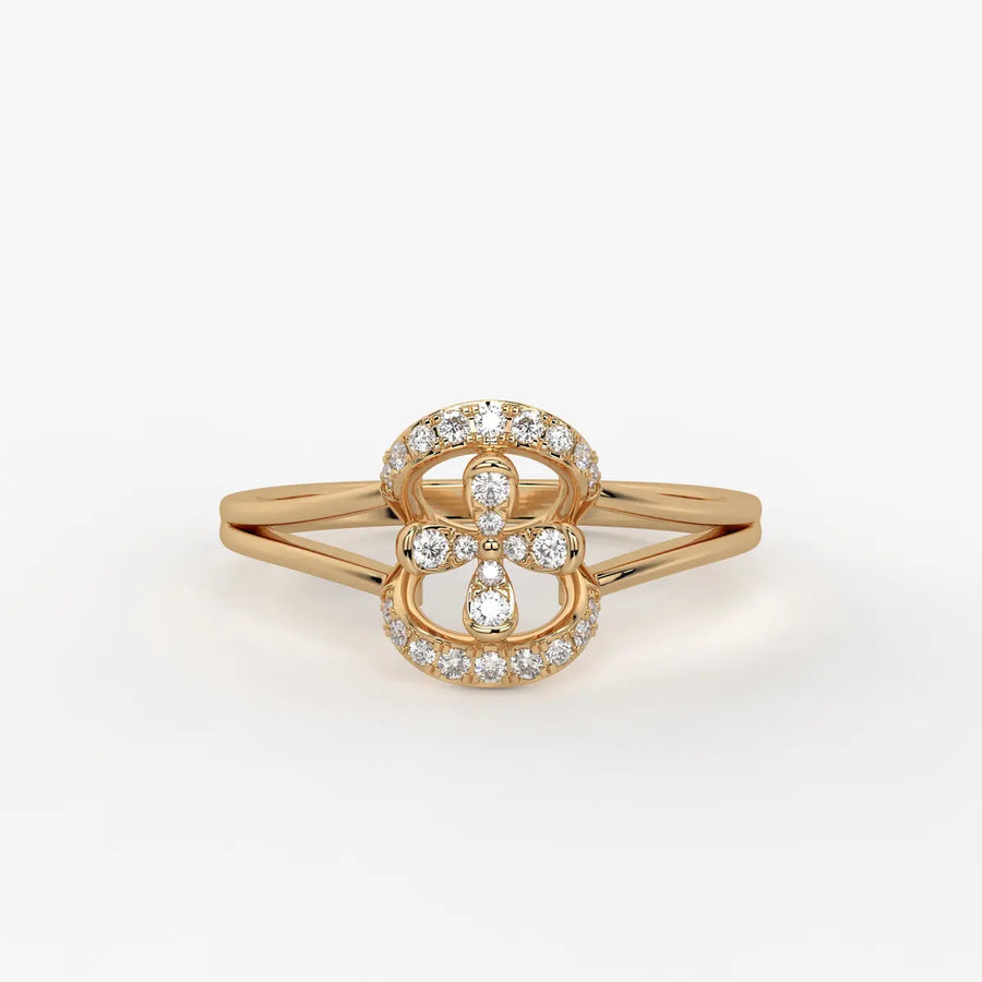 Ornelya Diamond Halo Bloom Ring