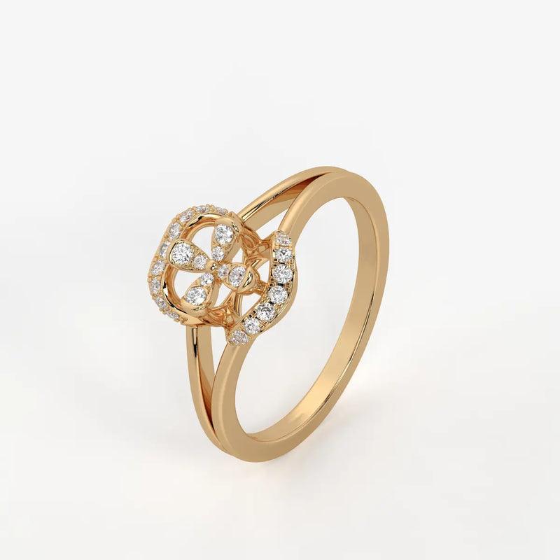 Ornelya Diamond Halo Bloom Ring