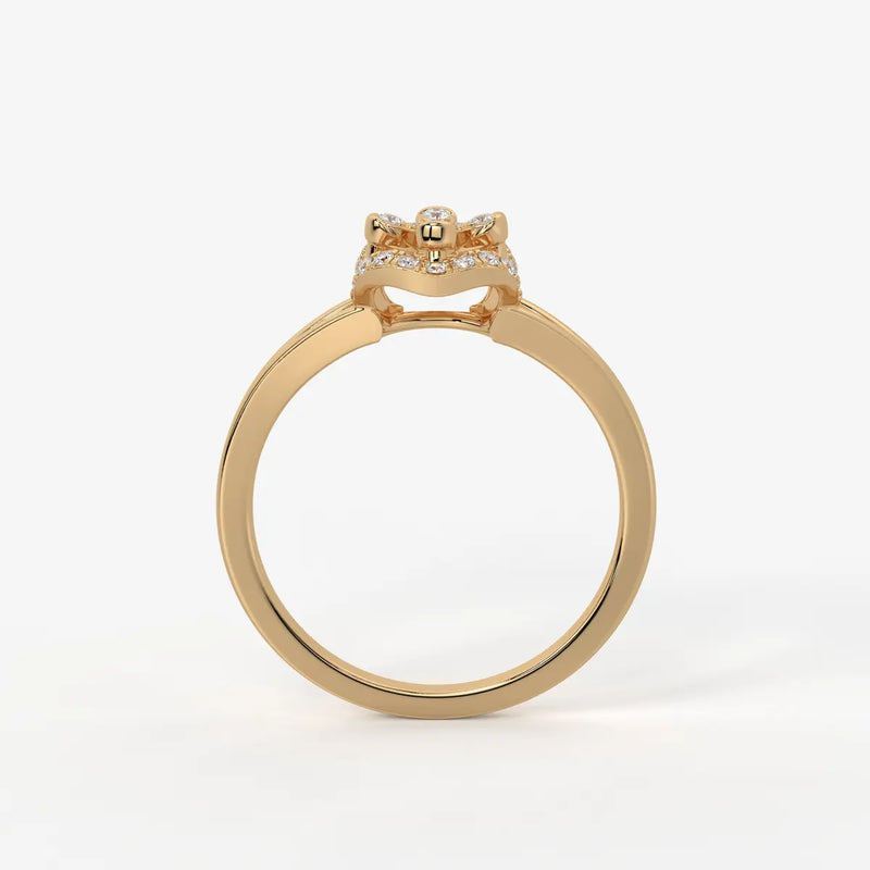 Ornelya Diamond Halo Bloom Ring