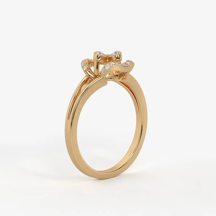 Ornelya Diamond Halo Bloom Ring