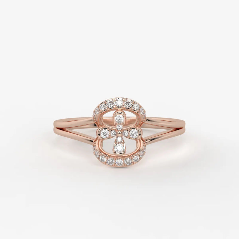 Ornelya Diamond Halo Bloom Ring