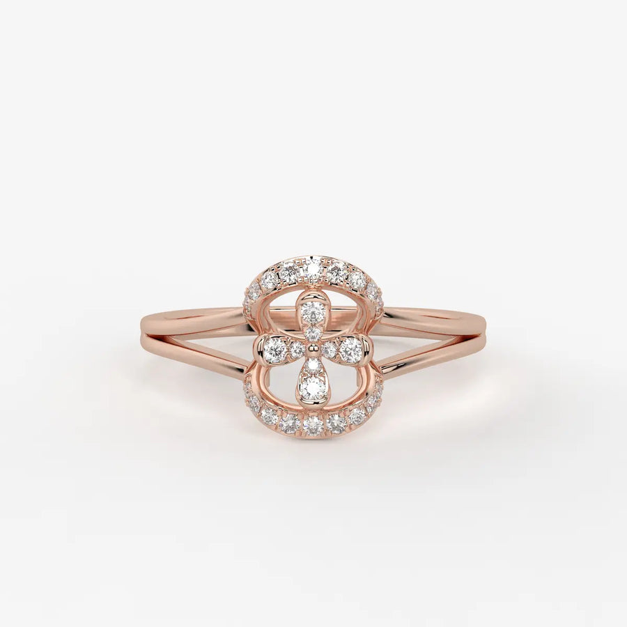 Ornelya Diamond Halo Bloom Ring