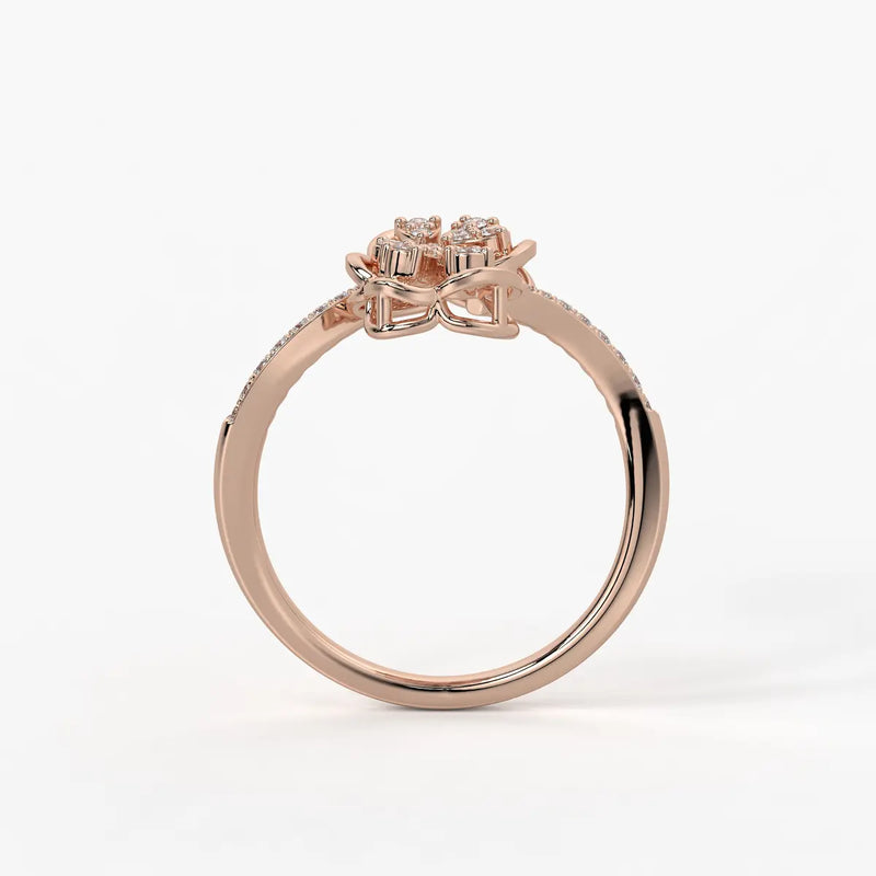 Mirevya Diamond Butterfly Bloom Ring