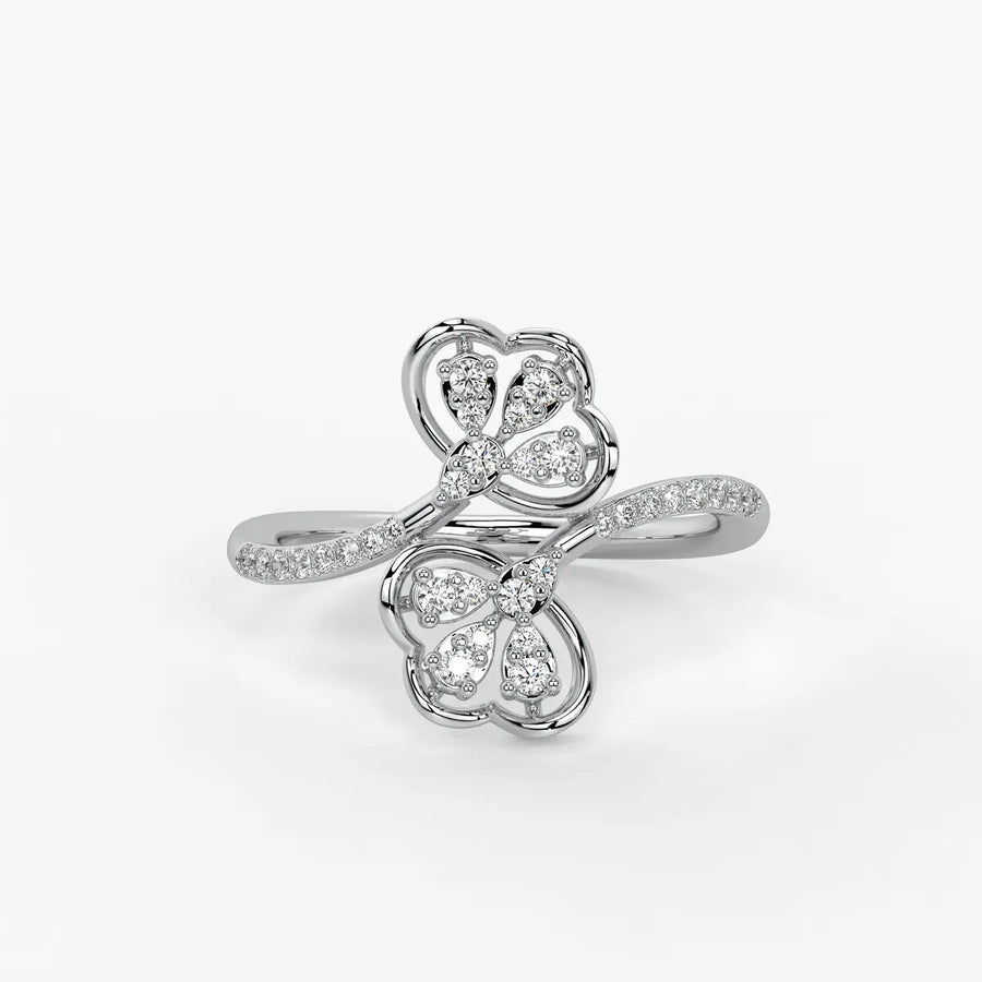 Mirevya Diamond Butterfly Bloom Ring