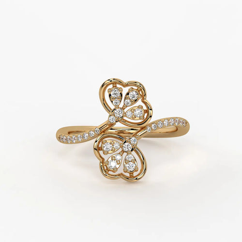 Mirevya Diamond Butterfly Bloom Ring