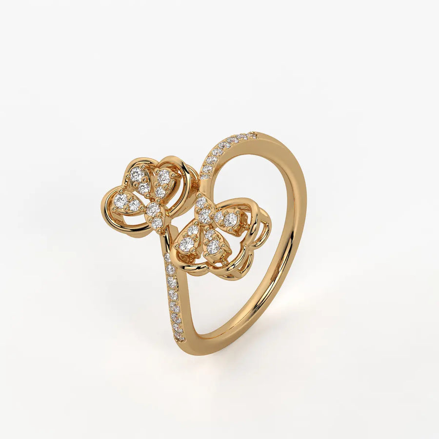Mirevya Diamond Butterfly Bloom Ring