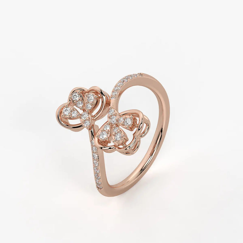 Mirevya Diamond Butterfly Bloom Ring