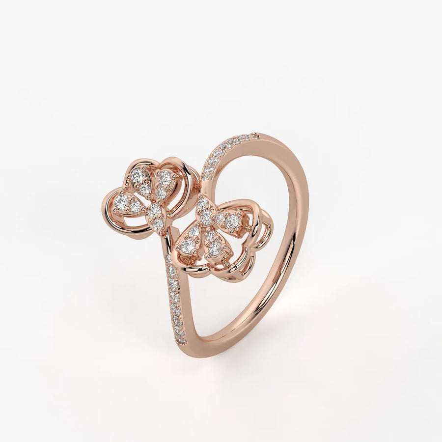Mirevya Diamond Butterfly Bloom Ring