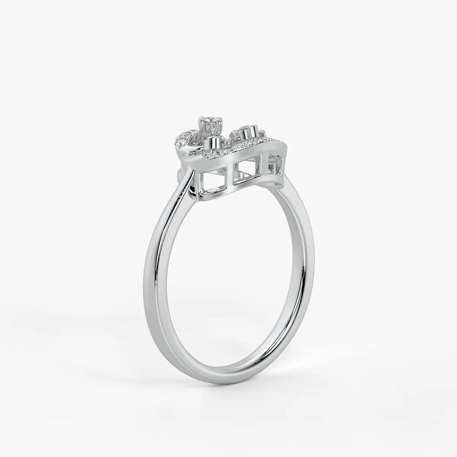 Elarique Diamond Aureole Drop Ring