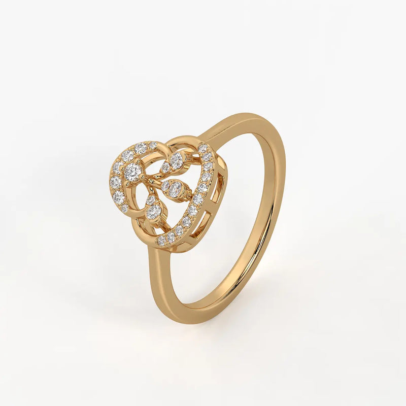 Elarique Diamond Aureole Drop Ring