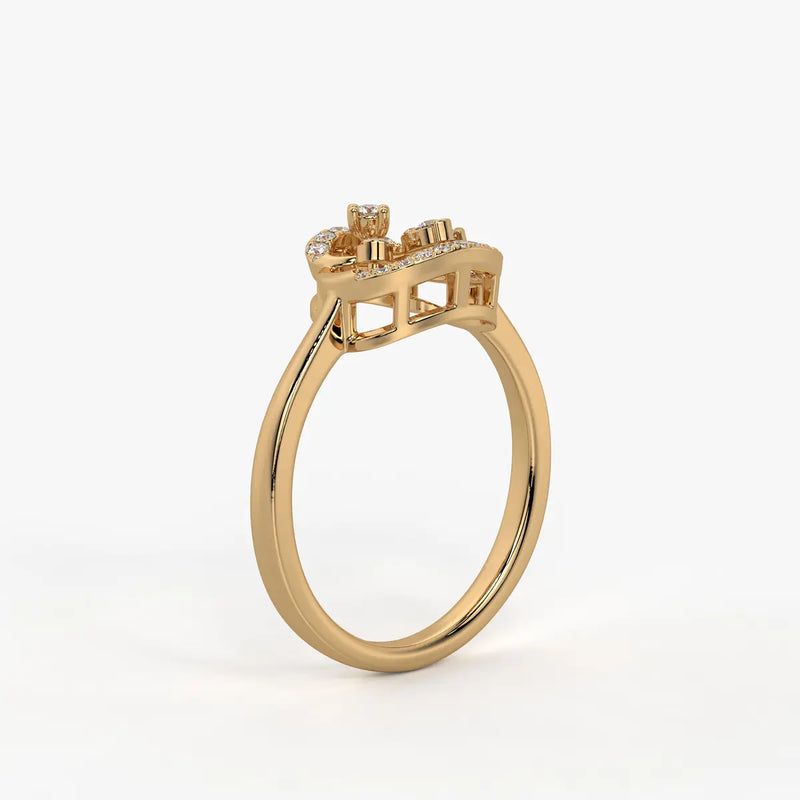 Elarique Diamond Aureole Drop Ring
