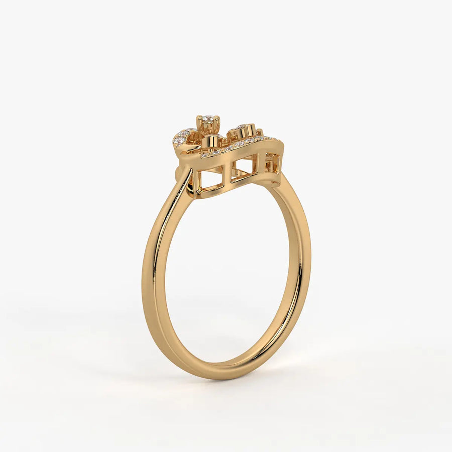 Elarique Diamond Aureole Drop Ring