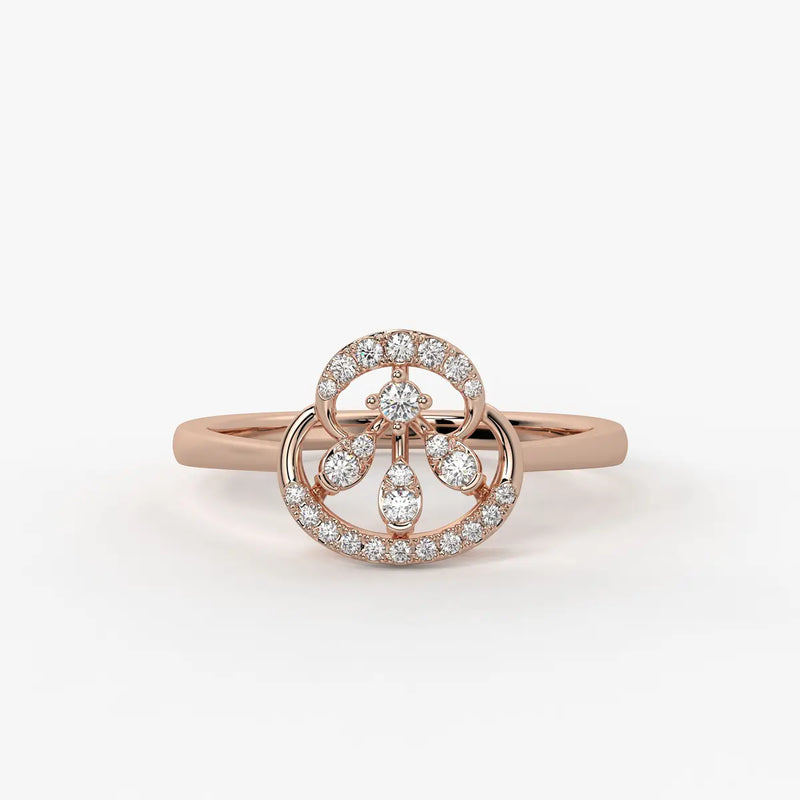 Elarique Diamond Aureole Drop Ring