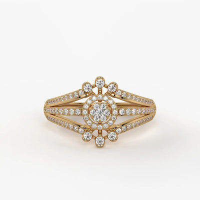 Zorynth Diamond Solar Crest Ring